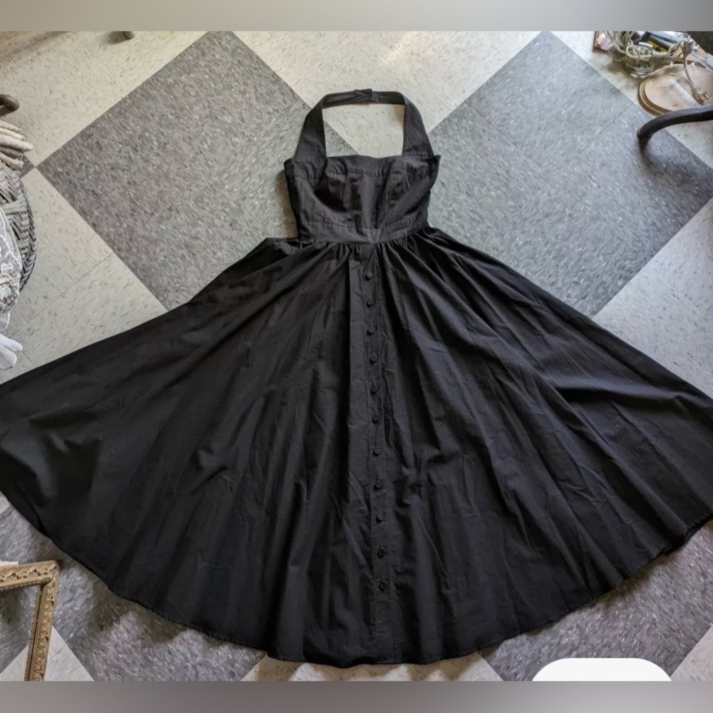 Bonnie Strauss Vintage Black Halter Maxi Dress| Size 4